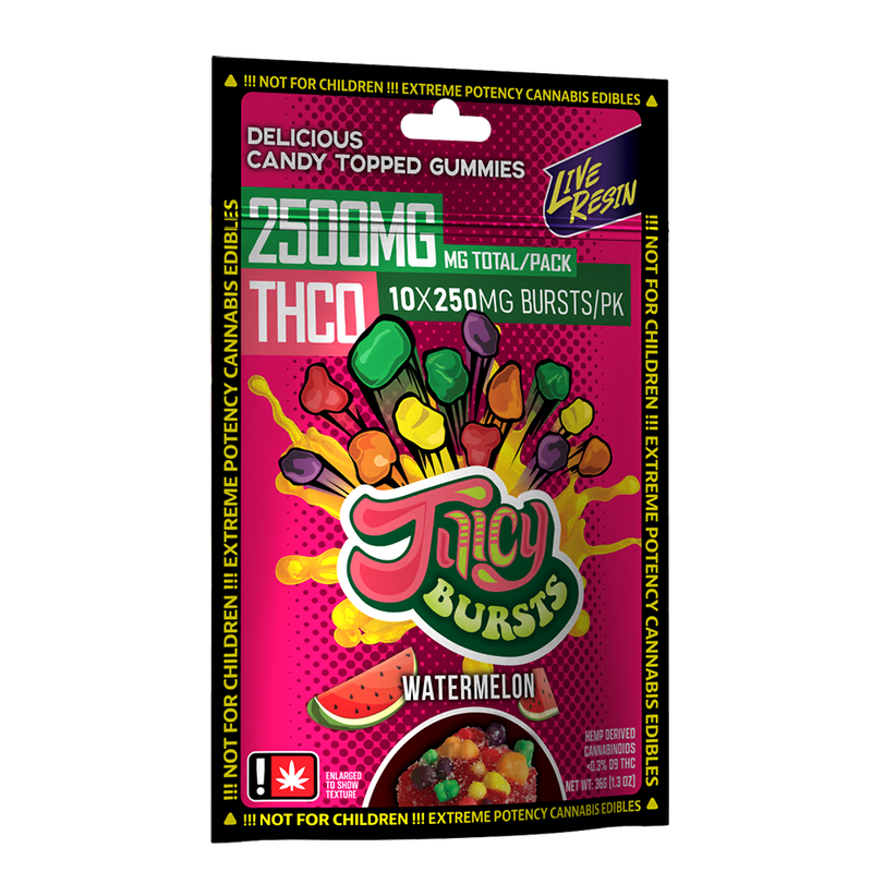 2500mg Juicy Bursts THC Nerd Rope Gummy Watermelon
