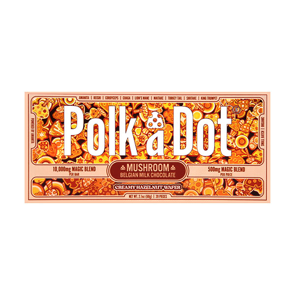 Polk A Dot Mushroom Blend Chocolate Bar 10000mg creamy hazelnut