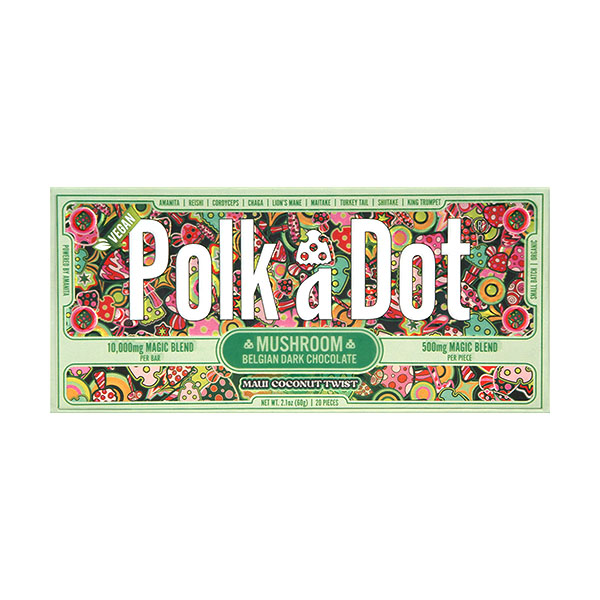 Polk A Dot Mushroom Blend Chocolate Bar 10000mg maui coconut twist