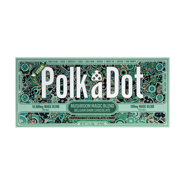 Polk A Dot Mushroom Blend Chocolate Bar 10000mg peppermint chocolate crisp