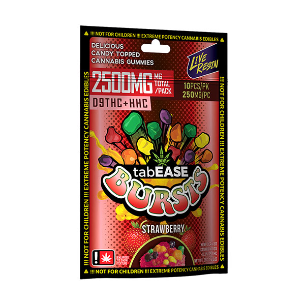 TabEase D9HHC Gummy Bursts (10ct) 2500mg strawberry