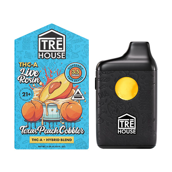 Tre House Live Rosin THCA Disposable 3.5g texas peach cobbler