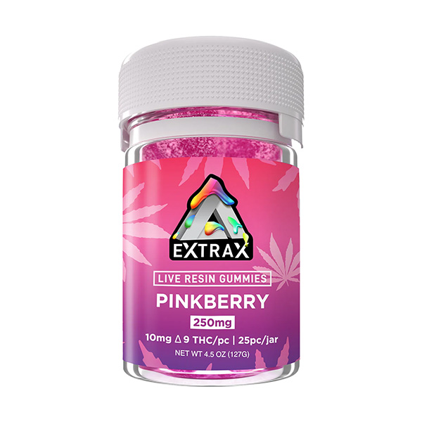 Delta Extrax Live Resin Delta 9 THC Gummies 25 count Pinkberry