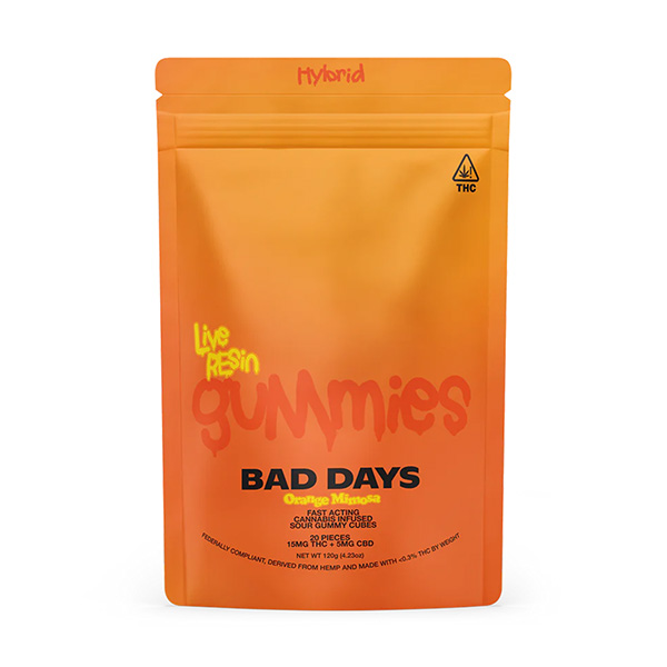 Bad Days Live Resin Gummies (20ct) 400mg Orange Mimosa