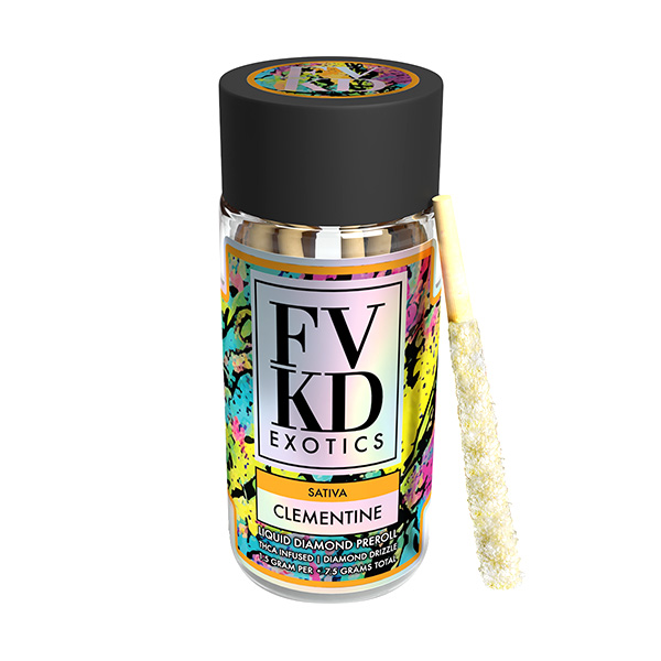 FVKD Exotics Liquid Diamond Pre-Rolls (5ct) 7.5g CLEMENTINE