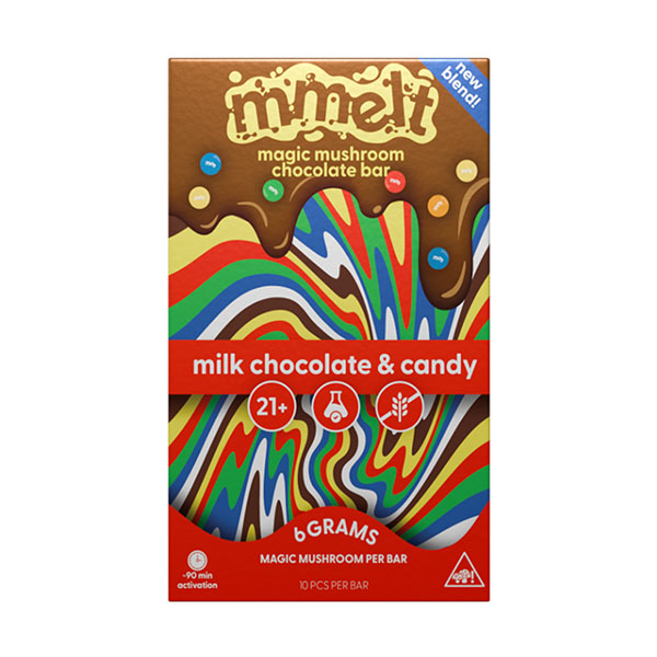 Mmelt Mushroom Chocolate Bar by Cali Extrax 10 Count milk chocolate n candy