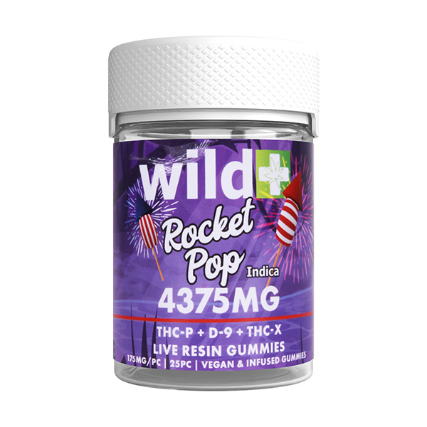 Wild THC-P + D9 + THC-X Gummies (25ct) 4375mg rocket pop