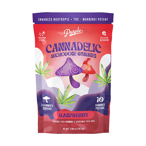 Purple-Cannadelic-Microdose-Gummies-(10ct)-6000mg-Raspberry