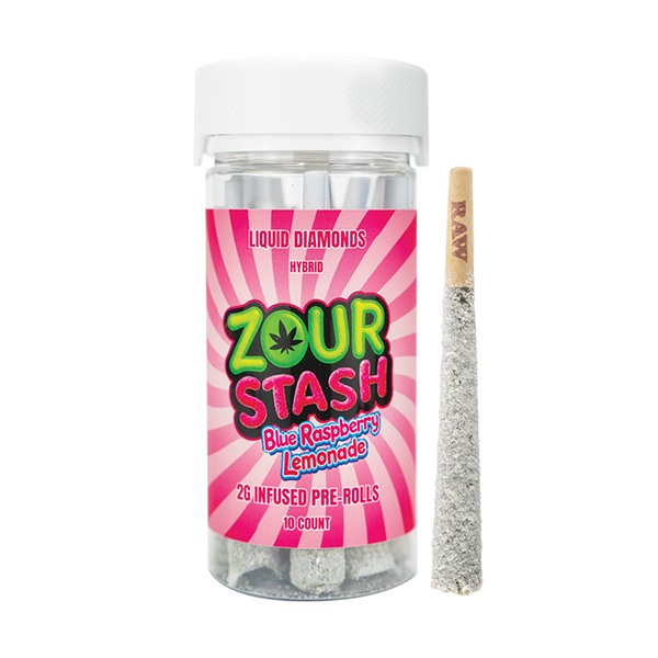 Zour-Stash-Liquid-Diamond-Pre-Rolls-(10ct)-20g-Blue-Raspberry-Lemonade