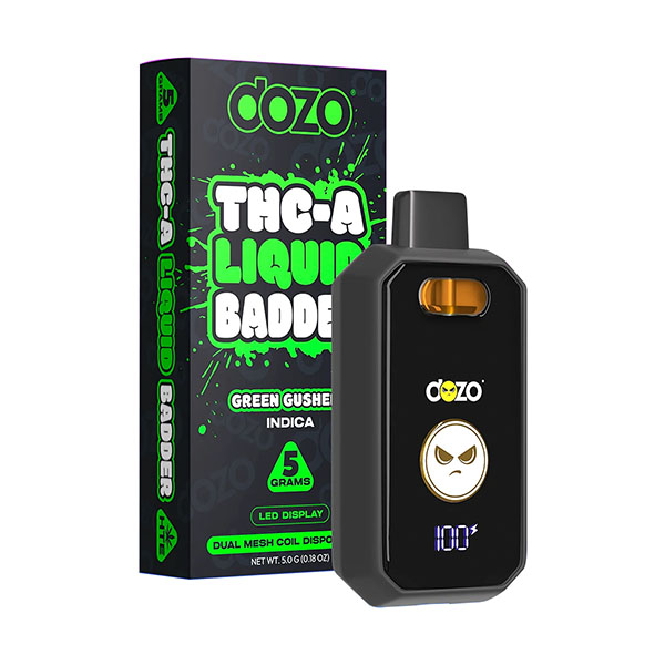 Dozo-THC-A-Liquid-Badder-Disposable-5g-Green-Gushers