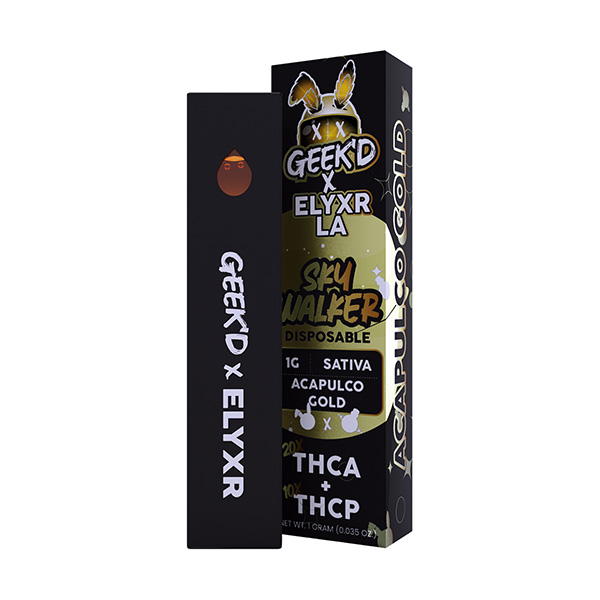 Geek’d-x-Elyxr-LA-Skywalker-Disposable-Vape-1g-Acapulco-Gold