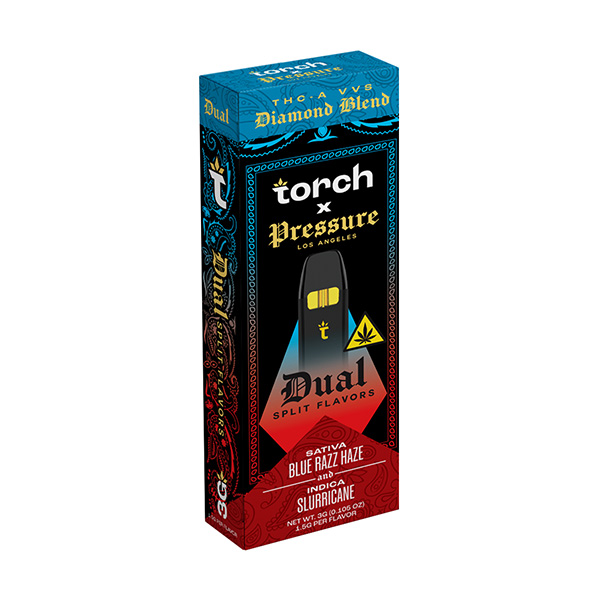Torch-x-Pressure-Dual-Flavor-Disposable-3g-Blue-Razz-Haze-x-Slurricane