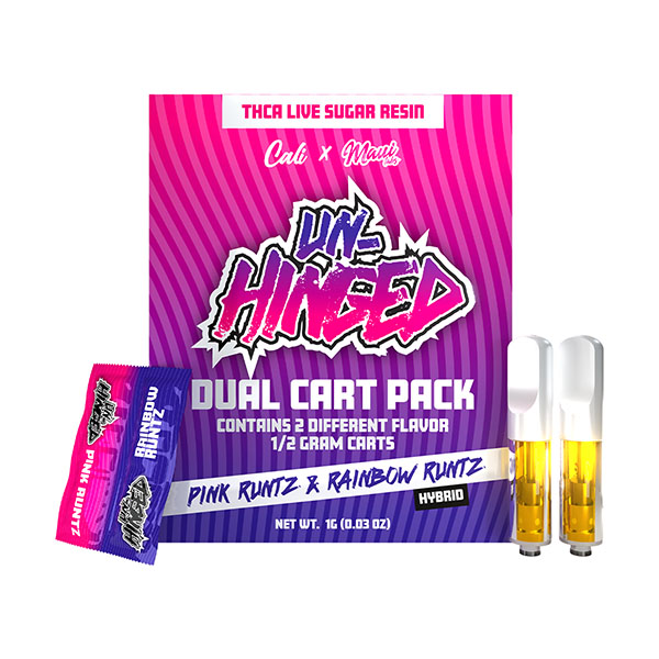 Cali-x-Maui-Labs-Unhinged-Dual-Cartridges-(2 Pack)-1g-Pink-Runtz-X-Rainbow-Runtz