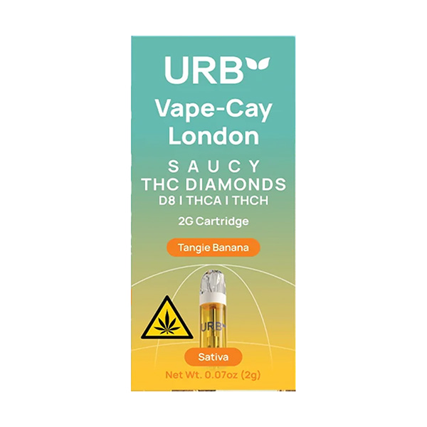 URB-Saucy-THC-Diamonds-Cartridge-2g-Tangie-Banana
