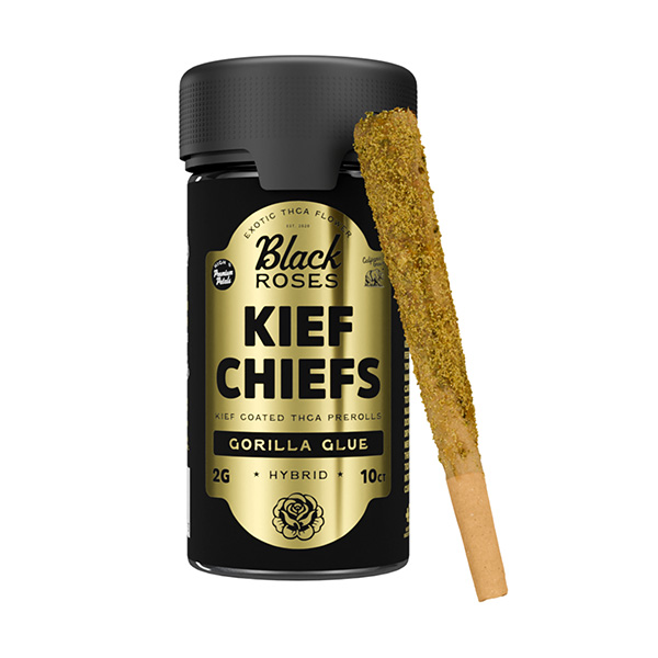 Black-Roses-Kief-Chiefs-Coated-THCA-Pre-Rolls-(10ct)-20g-Gorilla-Glue