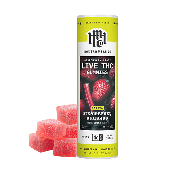 Modern-Herb-Co-D9-Gummies-(5ct)-100mg-Strawberry-Rhubarb