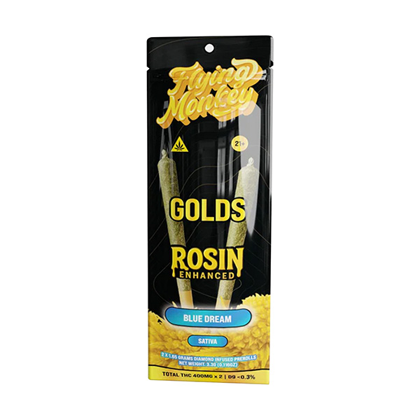 Flying-Monkey-Golds-Rosin-Enhanced-Pre-Rolls-(2ct)-3.3g-Blue-Dream