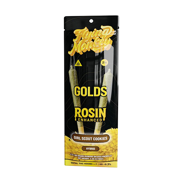 Flying-Monkey-Golds-Rosin-Enhanced-Pre-Rolls-(2ct)-3.3g-Girl-Scout-Cookies