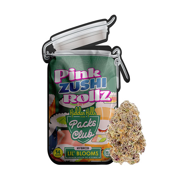 Hidden-Hills-Lil’-Blooms-THC-A-Flower-14g-Pink-Zushi-Rollz