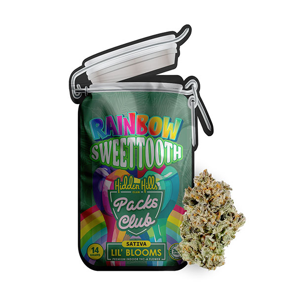 Hidden-Hills-Lil’-Blooms-THC-A-Flower-14g-Rainbow-Sweettooth