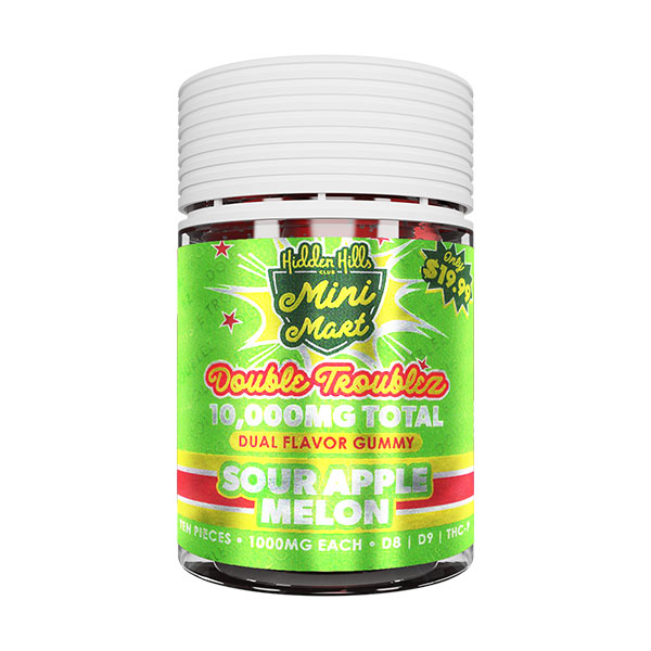 Hidden-Hills-Mini-Mart-Dual-Gummies-(10ct)-10000mg-Sour-Apple-Melon