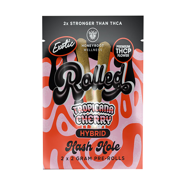 HoneyRoot-THCP-Rolled-Hash-Hole-Pre-Rolls-(2ct)-4g-Tropicana-Cherry