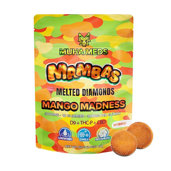 Muha-Meds-Mambas-Melted-Diamonds-Gummies-(10ct)-3000mg-Mango-Madness