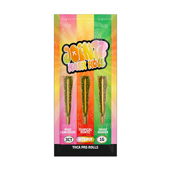 Ocho-Trip-Sugar-THCA-Jointz-Hash-Hole-(3ct)-3g-Pink-Lemonade-x-Tropical-x-Bruce-Banner