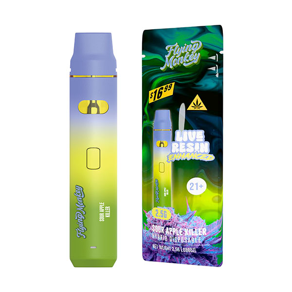 Flying-Monkey-Live-Resin-Blend-Disposable-2.5g-Sour-Apple-Killer