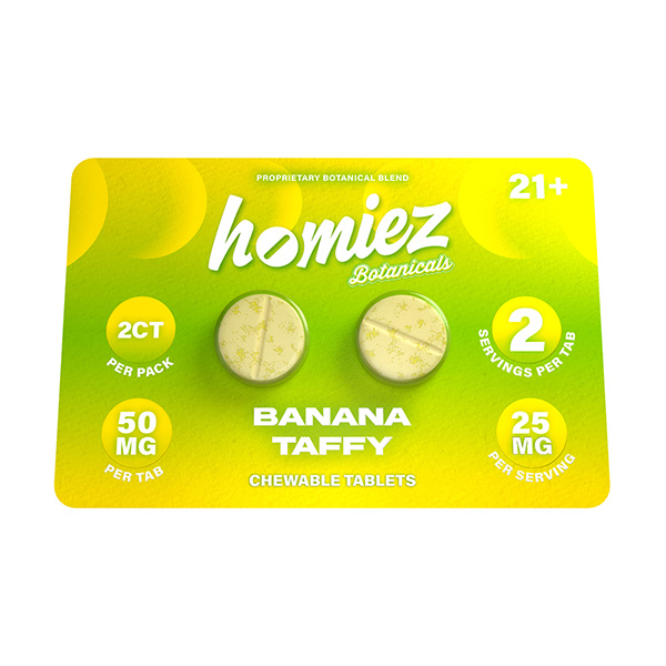 Homiez-Botanicals-Tablets-(2ct)-100mg-Banana-Taffy