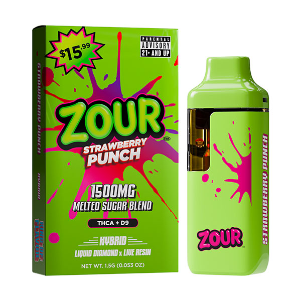 Zour-Melted-Sugar-Blend-THCA-Device-1.5g-Strawberry-Punch