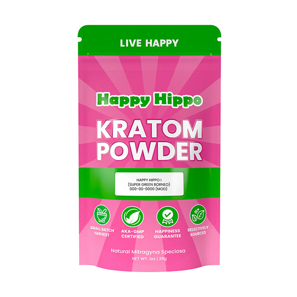 Happy Hippo Super Green Borneo Kratom Powder