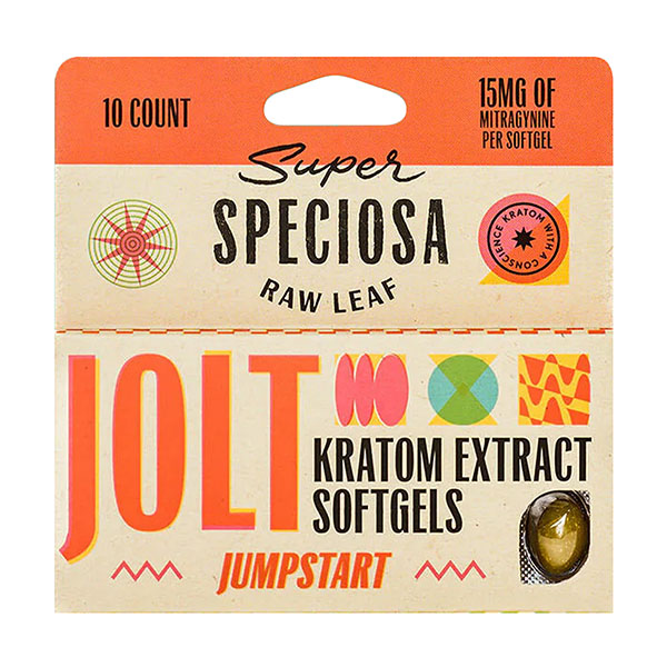 Super Speciosa Jolt Kratom Extract Soft Gels | (10ct) 150mg