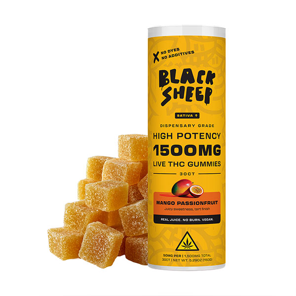 Black-Sheep-High-Potency-Blend-Gummies-(30ct)-1500mg-Mango-Passionfruit