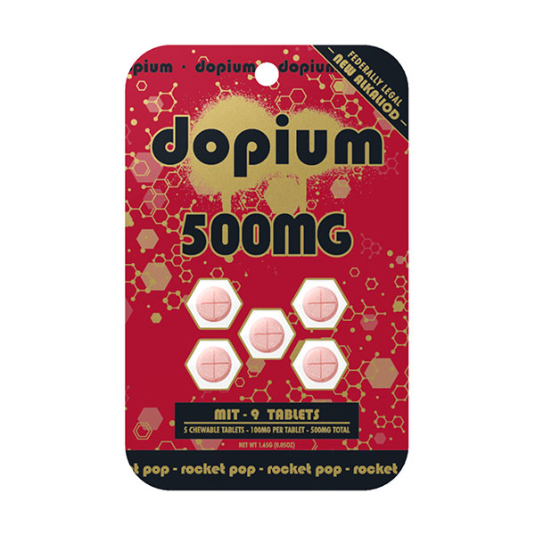 Dopium-MIT-9 Kratom-Tablets-(5ct)-500mg-Rocket-Pop