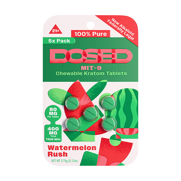 Dosed-MIT-9-Kratom-Tablets-(5ct)-400mg-Watermelon-Rush
